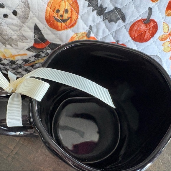 Rae Dunn Black Mug with Floral Accents - Picture 3 of 4